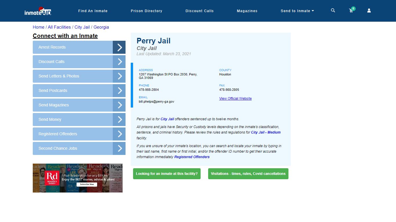 Perry Jail | Inmate Locator